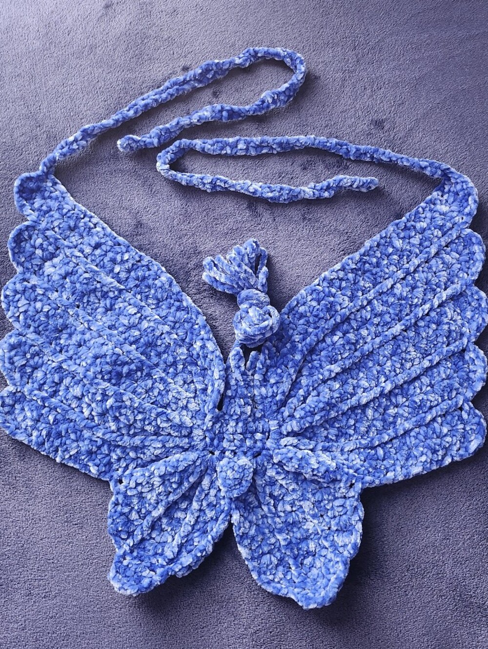 Blue Butterfly Crochet Top